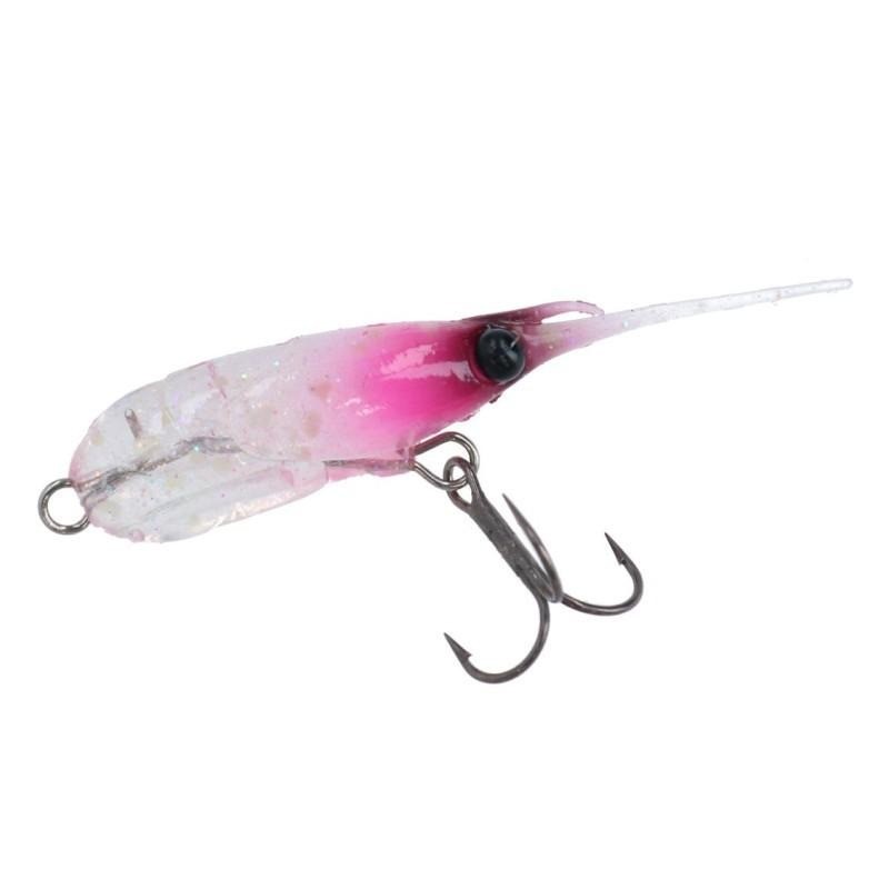 Daiwa Chibi Ebi 48 — coloris exact Kirameki Pink ; sachet deux armés et un corps de rechange