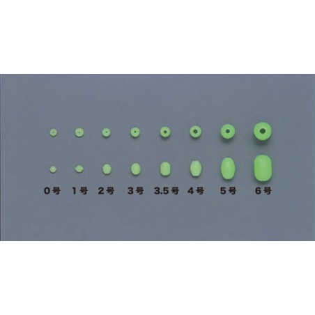 TOHO Soft 8H vert : comparaison des tailles de gamme ; variante vendue n°4, 17 pièces.