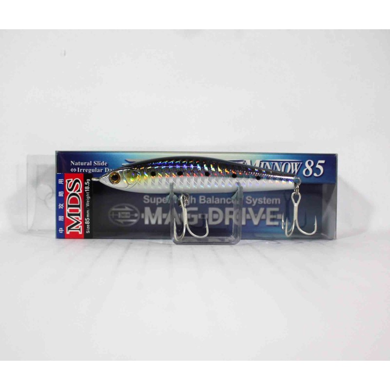 ZipBaits ZBL Slide Swim Minnow 85MDS 718 Holo Iwashi — deux hameçons triples montés