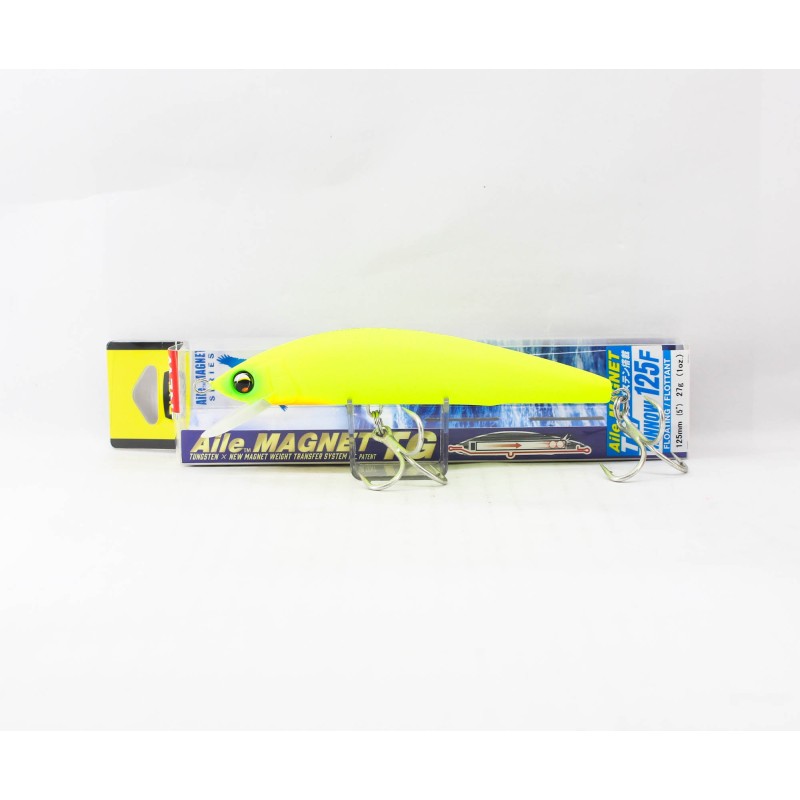 DUEL Aile Magnet TG Minnow 125F MCL — profil avec deux triples montés et emballage 125F