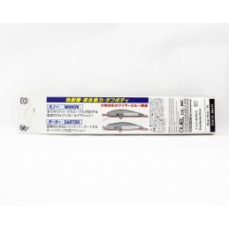 Gamme DUEL Aile Magnet TG — schémas techniques au dos d’un emballage HBSE, illustration de gamme et non étiquette HIW