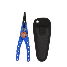 Pince Split Ring 01 bleu et gris — vue fermée côté bleu avec étui