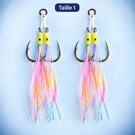 Taille 1 — paquet de 2 montages doubles Luminous, soit 4 hameçons