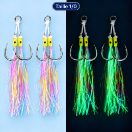 Taille 1/0 — 2 montages Luminous en lumière normale et illustration de phosphorescence