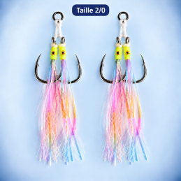 Taille 2/0 — paquet de 2 montages doubles Luminous, soit 4 hameçons ; visuel de gamme non à l’échelle