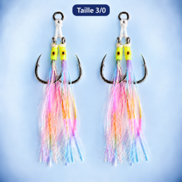 Taille 3/0 — paquet de 2 montages doubles Luminous, soit 4 hameçons ; visuel de gamme non à l’échelle