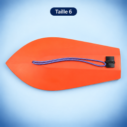 Planchette plongeante orange type K — vue de dessus — taille 6