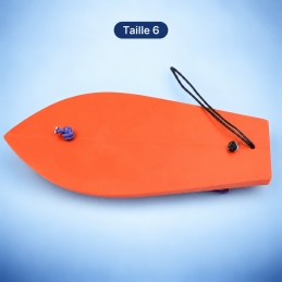 Planchette plongeante orange type K — vue de dessous — taille 6