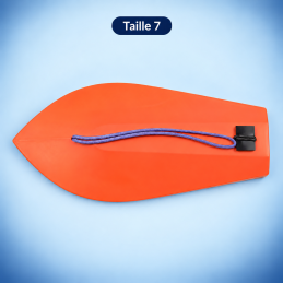 Planchette plongeante orange type K — vue de dessus — taille 7
