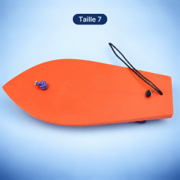 Planchette plongeante orange type K — vue de dessous — taille 7