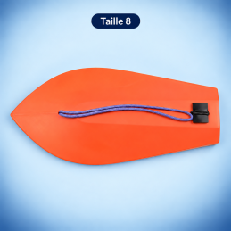 Planchette plongeante orange type K — vue de dessus — taille 8