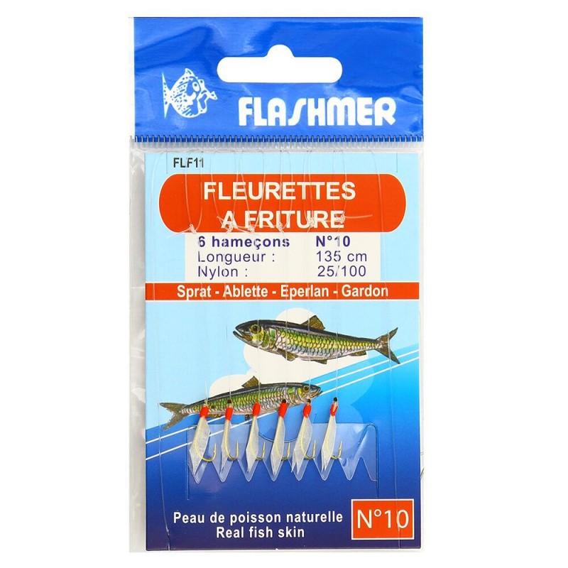 Flashmer ligne Fleurettes à friture – 8 hameçons n° 16