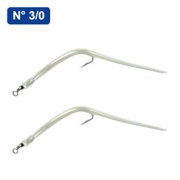 Flashmer anguillon 3/0 – blanc nacré – blister de 2 – blister de 2 anguillons