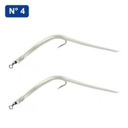 Flashmer anguillon n° 4 – blanc nacré – blister de 2 – blister de 2 anguillons