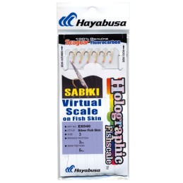 Sabiki Hayabusa EX040 Holographic Fishscale Silver – taille 3 – 6 hameçons