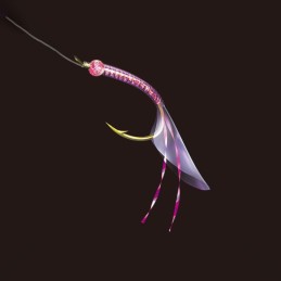 Sabiki Hayabusa EX013 Chika Rainbow Smelt UV Pink Skin – taille 3 – 6 hameçons – détail des leurres