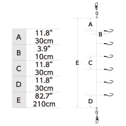 Sabiki Hayabusa EX125 Real Minnow – taille 14 – 6 hameçons – schéma du montage