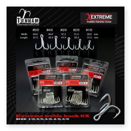 Hameçon triple Tonnam Extreme 6X spécial mer – n° 5/0 – boîte de 4