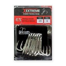 Hameçon triple Tonnam Extreme 6X spécial mer – n° 2/0 – boîte de 6