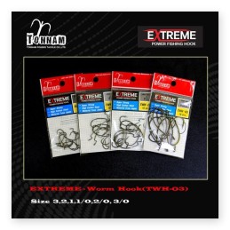Hameçon texan (worm hook) Tonnam Extreme TWH-03 – n° 2/0 – sachet de 8