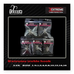 Hameçon triple Tonnam Extreme 3,5X – n° 1/0 – sachet de 6