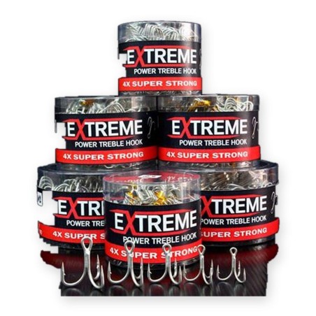 Hameçon triple Tonnam Extreme 4X Super Strong – n° 4 – lot de 5