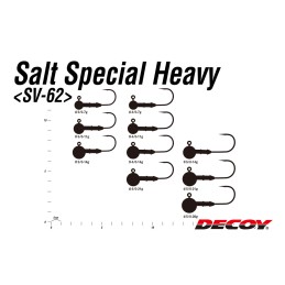 Tête plombée Decoy SV-62 Salt Special Heavy 21 g (3/4 oz) – hameçon n° 5/0 – sachet de 3