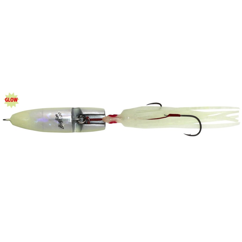 Jig inchiku HOT'S Big Fin 120 g – coloris Glow (phosphorescent)