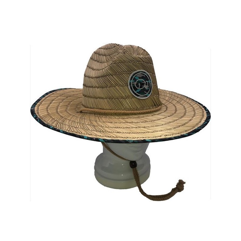 Chapeau de paille Kohinata Gyogyo Straw Hat – motif Gyoei (silhouettes de poissons)