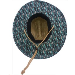 Chapeau de paille Kohinata Gyogyo Straw Hat – motif Gyoei (silhouettes de poissons)