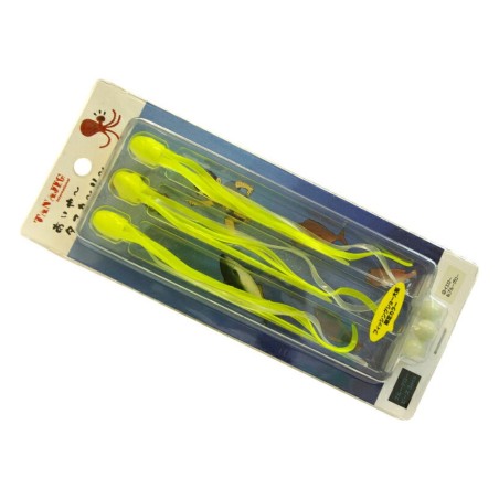 Tanajig Aiya Tako Curly – coloris n°2 Yellow & Blue Glow (série limitée Fishing Show Osaka 2024)