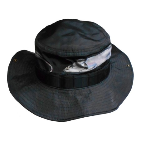 Chapeau Kohinata Gyogyo Hat – motif Tachiuo (poisson-sabre), noir