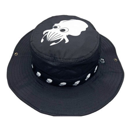 Chapeau Kohinata Gyogyo Hat Big Print – motif Big Squid (grand calmar), noir