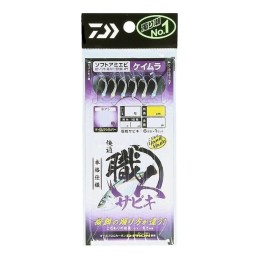 Sabiki Daiwa Kaiteki Shokunin Sabiki Soft Ami-Ebi 6 hameçons n°4 – avançons 0,8, keimura (traité UV)