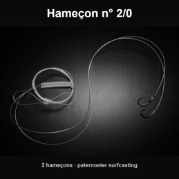 Bas de ligne surfcasting Sikk Rigg Dual Twisted Spiral Paternoster – hameçon n° 2/0