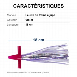 Leurre de traîne à jupe YJGJ150 – 18 cm – Violet