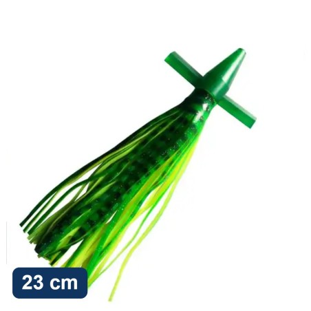 Leurre de traîne à jupe YJGJ150 – 23 cm – Vert / noir
