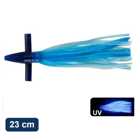 Leurre de traîne à jupe YJGJ150 – 23 cm – Bleu