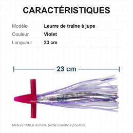 Leurre de traîne à jupe YJGJ150 – 23 cm – Violet