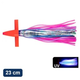 Leurre de traîne à jupe YJGJ150 – 23 cm – Rose / bleu