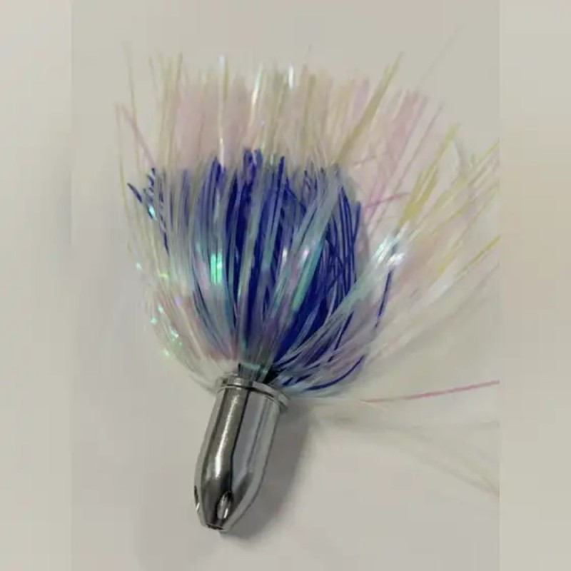 Leurre de traîne à jupe tête bullet – Bleu nacré