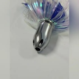 Leurre de traîne à jupe tête bullet – Bleu nacré