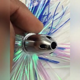 Leurre de traîne à jupe tête bullet – Bleu nacré
