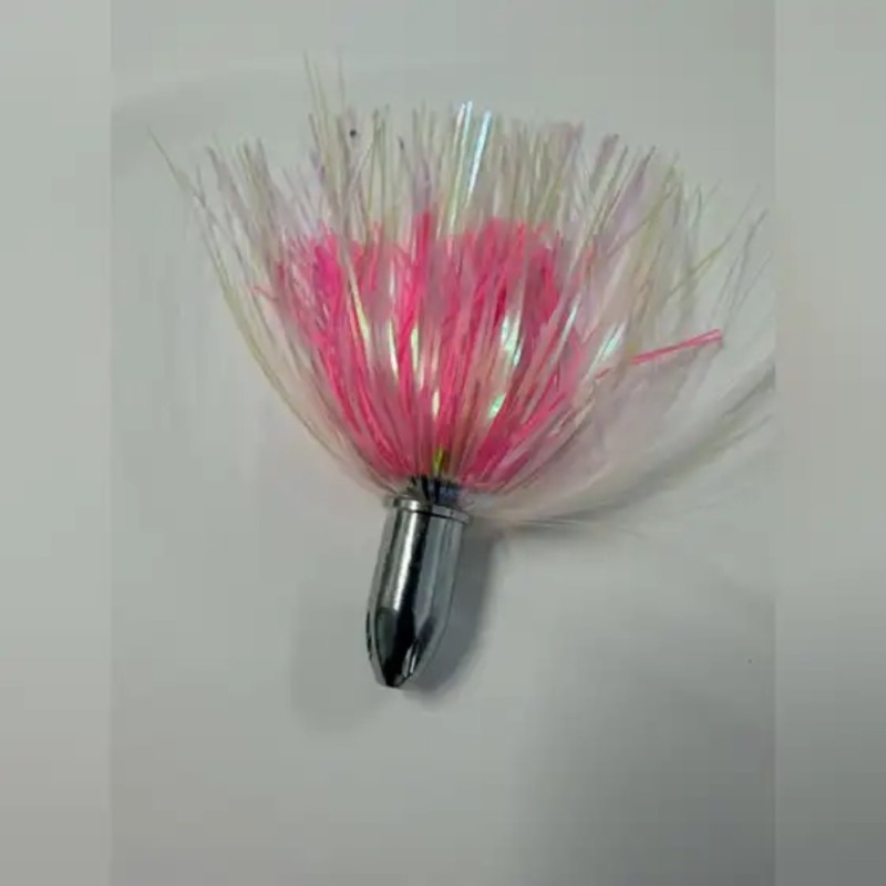 Leurre de traîne à jupe tête bullet – Rose nacré