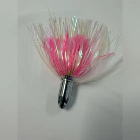 Leurre de traîne à jupe tête bullet – Rose nacré