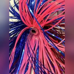 Leurre de traîne à jupe tête bullet – Bleu / fuchsia