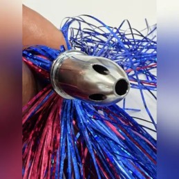 Leurre de traîne à jupe tête bullet – Bleu / fuchsia