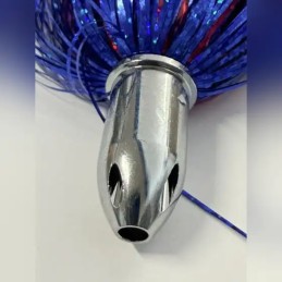 Leurre de traîne à jupe tête bullet – Bleu / fuchsia